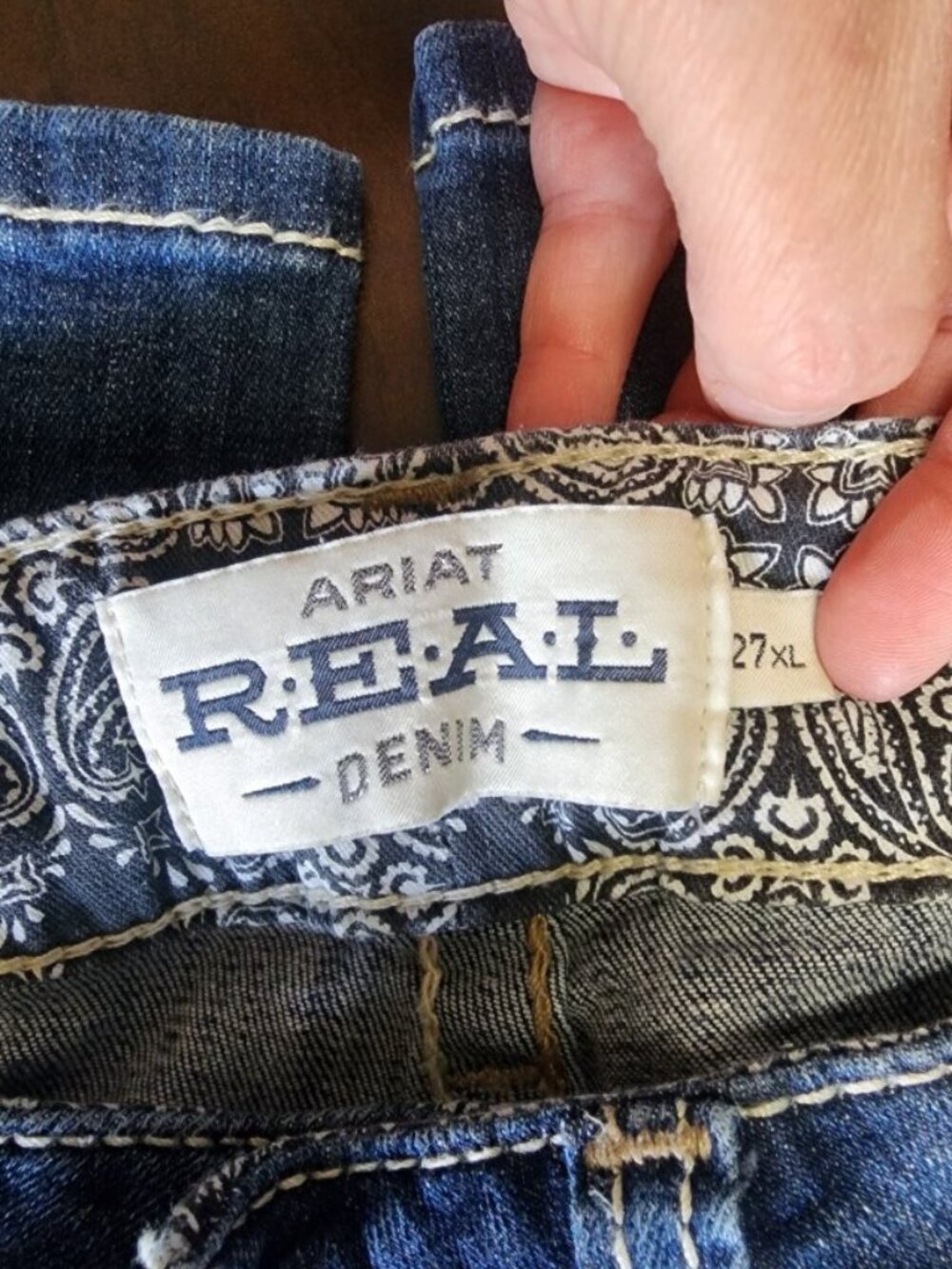 27XL Ariat R.E.A.L. Mid Rise Stretch Entwined Festival Boot Cut Jean - Picture 4 of 4